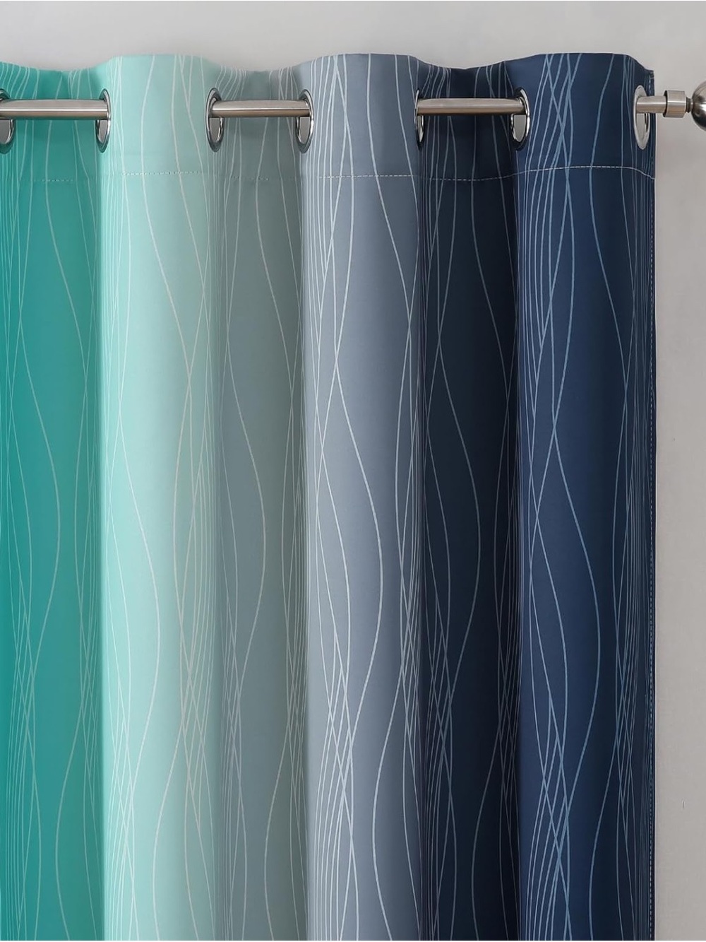 Ombre Teal and Navy Curtains